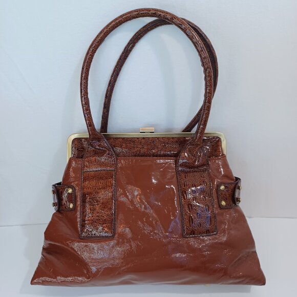 Marc Jacobs Bag Brown Patent Leather Kiss Lock Closure Vintage - Picture 3 of 16